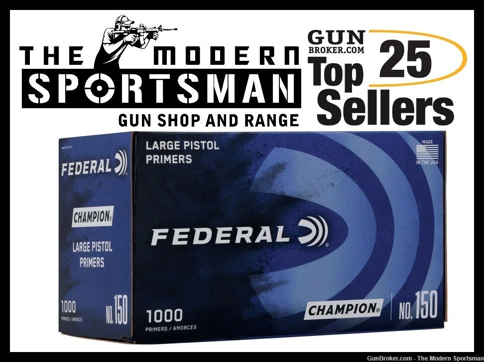 1000 Federal Premium No.150 Large Pistol Primers 150 Pistol Large Primers-img-0