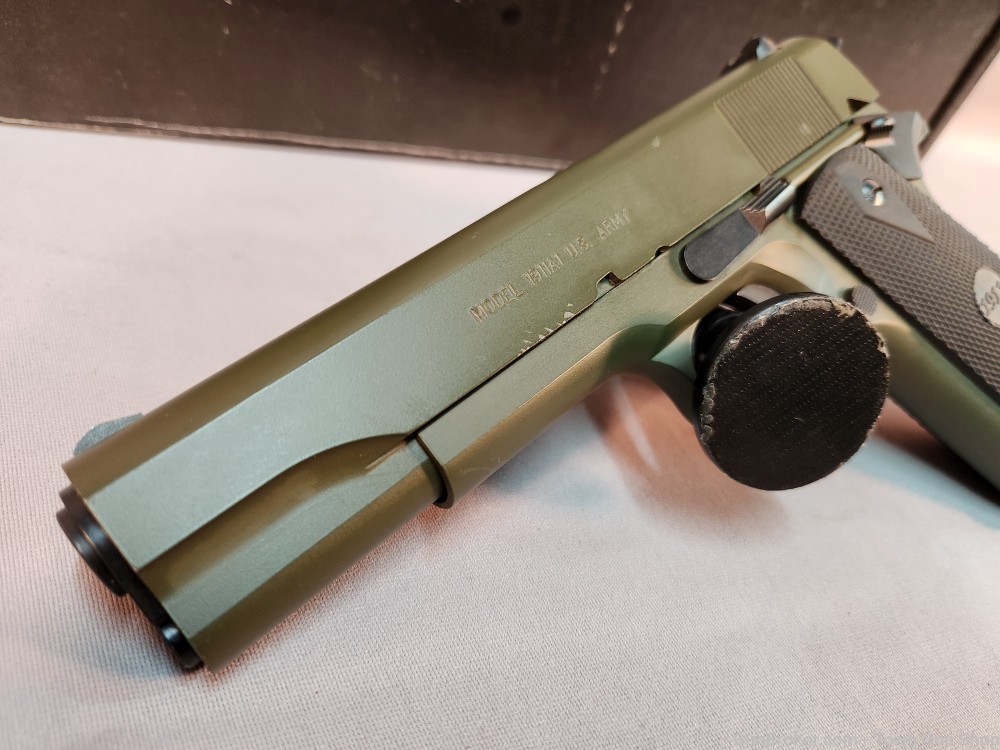 AUTO ORDNANCE 1911-A1 SNIPER GREEN 45ACP NEW! OLD STOCK! PENNY AUCTION!-img-4