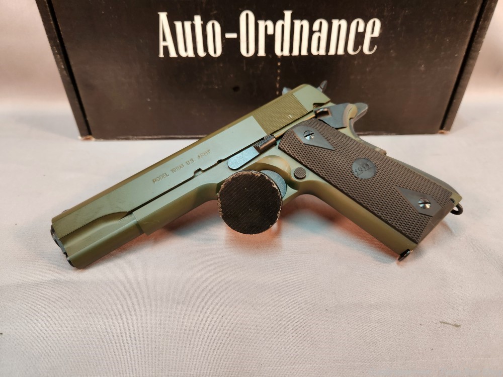 AUTO ORDNANCE 1911-A1 SNIPER GREEN 45ACP NEW! OLD STOCK! PENNY AUCTION!-img-0