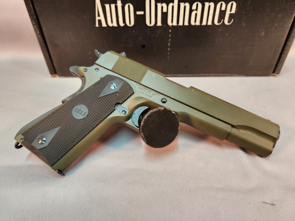 AUTO ORDNANCE 1911-A1 SNIPER GREEN 45ACP NEW! OLD STOCK! PENNY AUCTION!-img-8