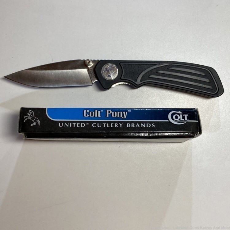 NIB Discontinued Colt CT36-CLP Pony Liner Lock Black Pocket Knife MFG 1999!-img-1