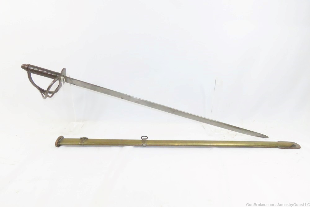 Non-Regulation AMERICAN MILITARY Officer’s Style Sword w/BRASS SCABBARD    -img-1