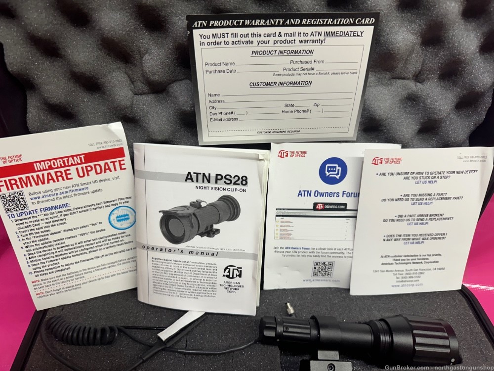 ATN PS28 clip on night vision optic used with case, manual, etc-img-2