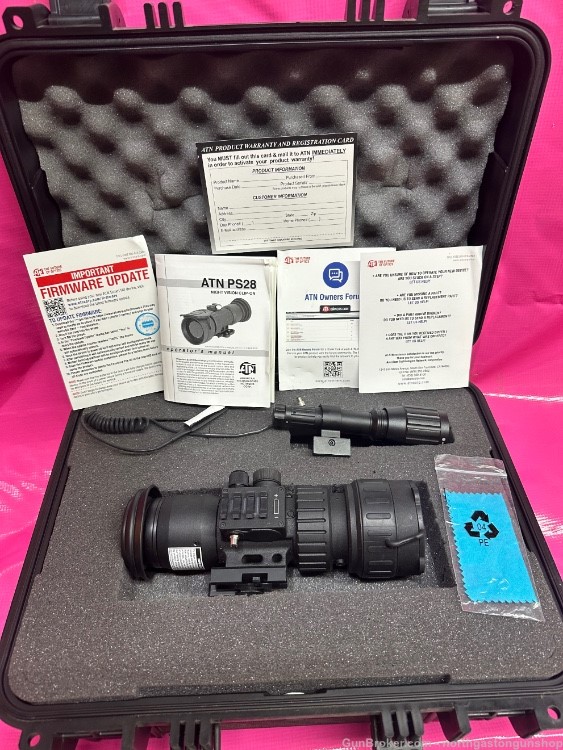 ATN PS28 clip on night vision optic used with case, manual, etc-img-0