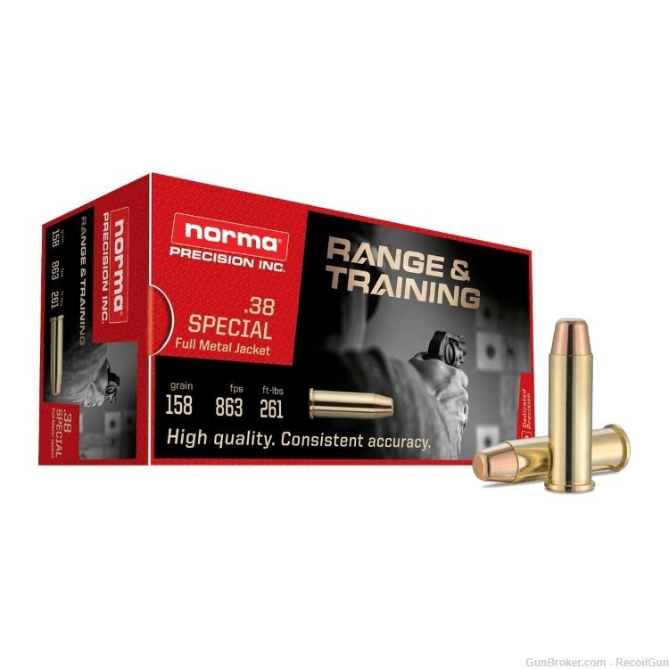 250 Rounds Norma 620540050 Range & Training 38 Special 158gr FMJ-img-0