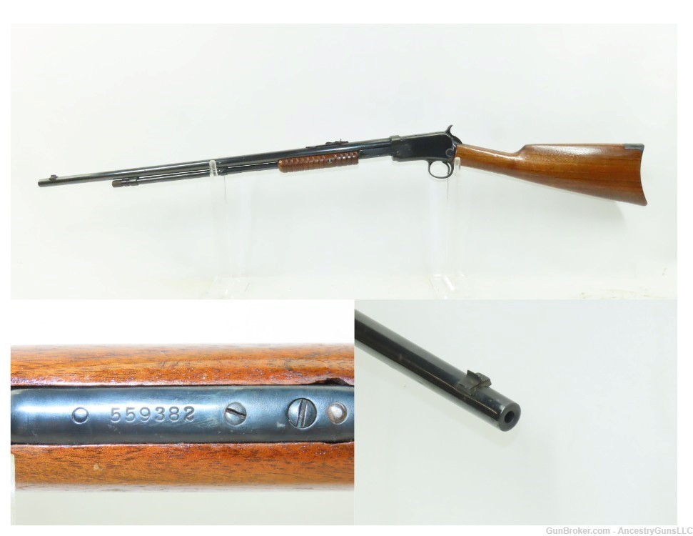 1914 WINCHESTER M1890 SLIDE Action TAKEDOWN Rifle in .22 Long Rifle RF C&R -img-0