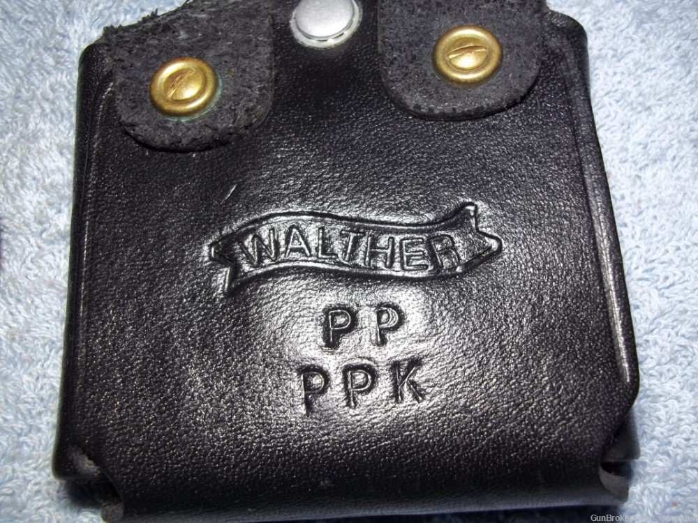 RARE SET Walther Brand Logo R/H Lined Holster & Dual Mag Carrier PPK PPK/S -img-9