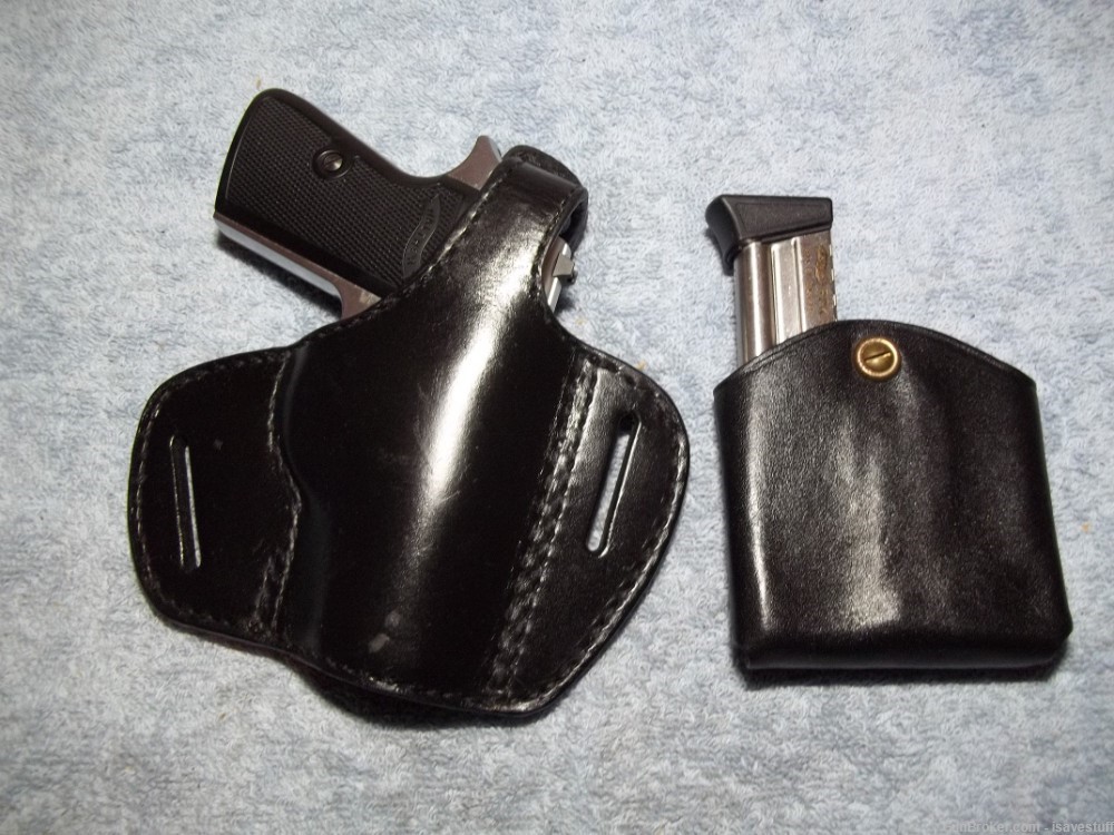 RARE SET Walther Brand Logo R/H Lined Holster & Dual Mag Carrier PPK PPK/S -img-0