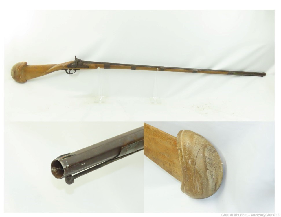 ARAB STYLE Antique Percussion MUSKET with BRITISH Pattern 1853 Style Lock  -img-0
