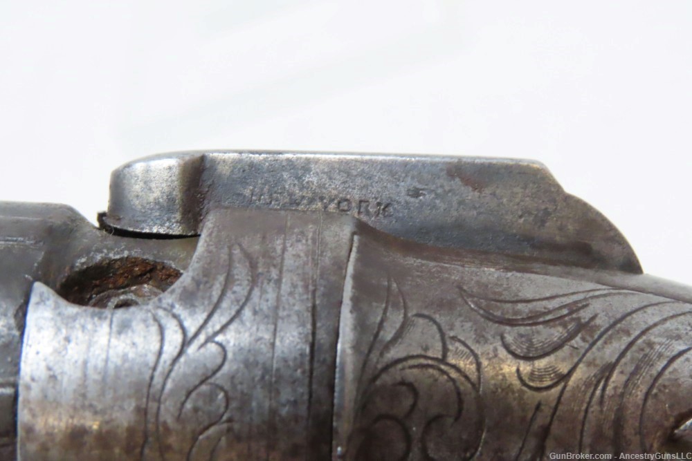 ENGRAVED Rare GOLD RUSH Era Antique SPRAGUE & MARSTON Pepperbox Revolver   -img-14