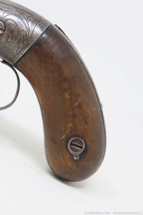 ENGRAVED Rare GOLD RUSH Era Antique SPRAGUE & MARSTON Pepperbox Revolver   -img-2