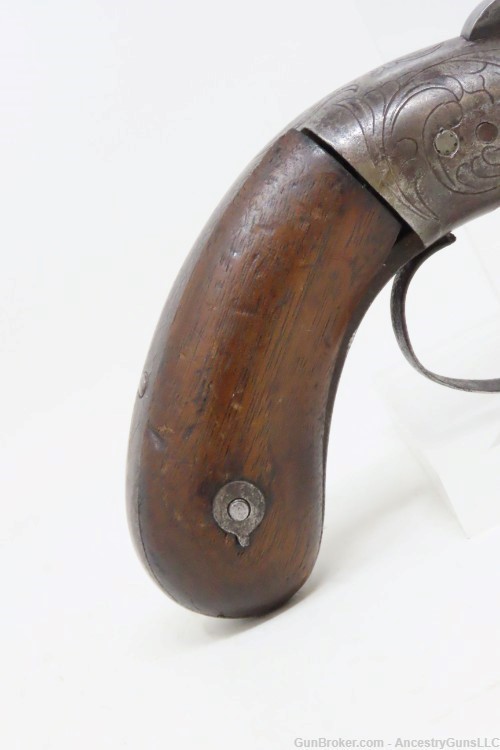 ENGRAVED Rare GOLD RUSH Era Antique SPRAGUE & MARSTON Pepperbox Revolver   -img-17