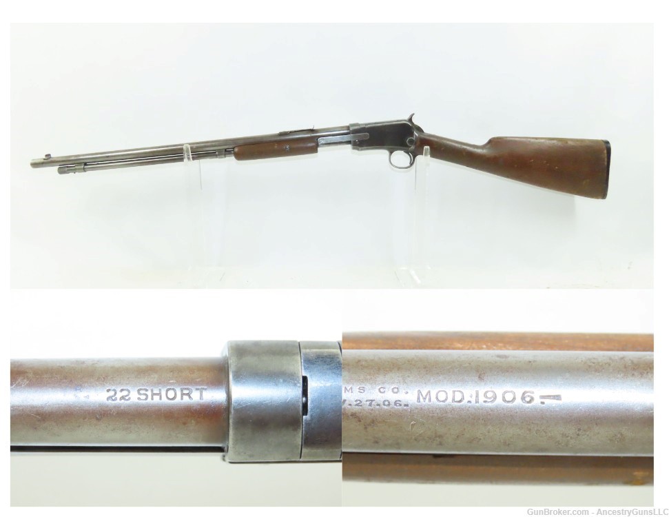 1907 mfg. WINCHESTER “SHORT” Model 1906 Slide Action .22 Short RF Rifle C&R-img-0