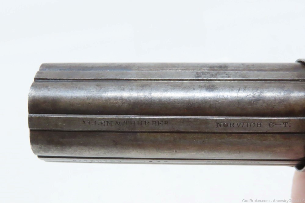 Antique ALLEN & THURBER .31 Bar Hammer PEPPERBOX ENGRAVED BELLY GUN     Fir-img-11