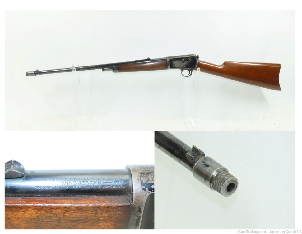1913 mfg. WINCHESTER M1903 .22 WIN Auto Rifle C&R Set Up for MAXIM SILENCER-img-0