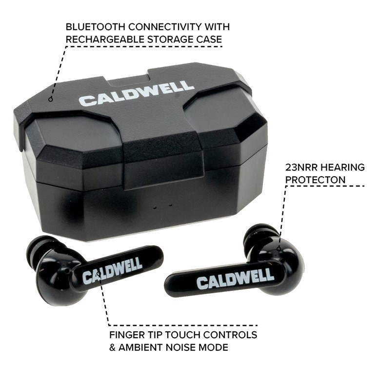 Caldwell  E-Max Shadows Rechargeable 23 dB Wireless Earbuds with Bluetooth -img-0