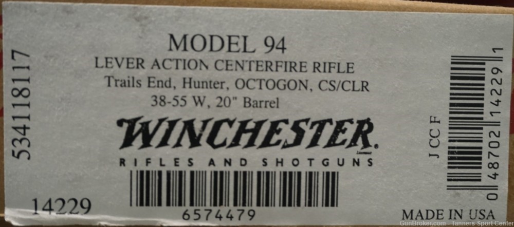 UNFIRED Winchester 94 Trails End Hunter 38-55 20" Octagon 1¢ Start-img-26