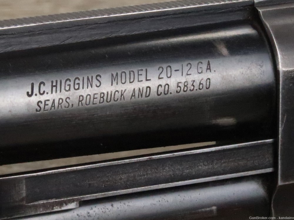 J.C. Higgins Model 20 Pump Action 12 Ga shotgun 27" VR w/ Compensator-img-10