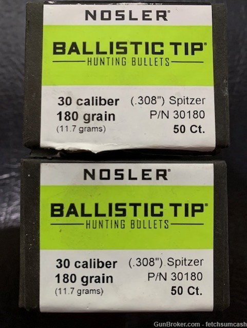 100 Count Nosler 30cal 180gr Ballistic Tip part 30180-img-0
