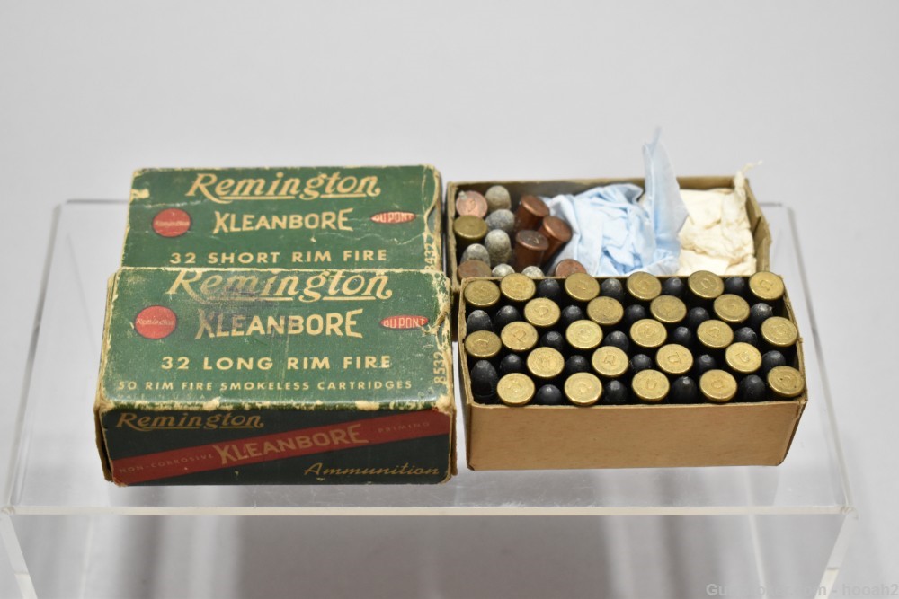 2 Boxes 62 Rds Vintage Remington Kleanbore 32 Short & Long Rimfire -img-0
