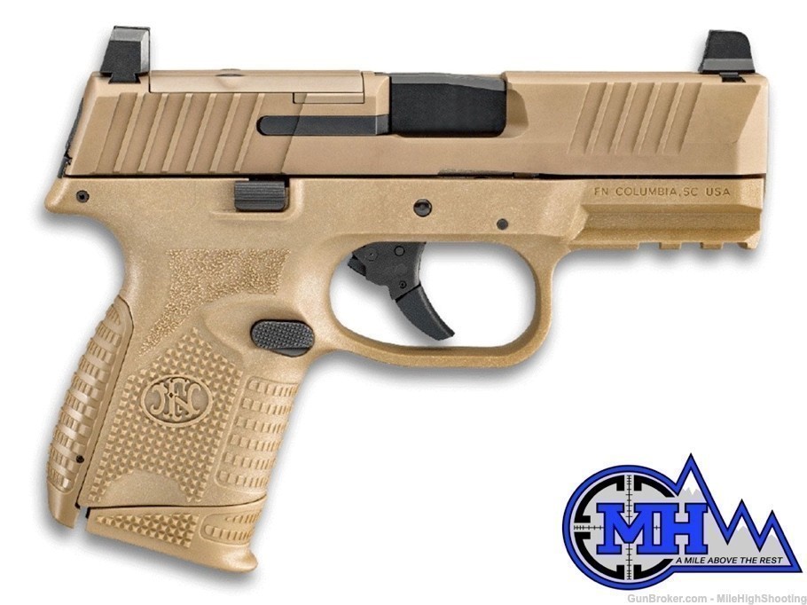 FN 509C Compact MRD 9mm (1) 15 RD (1) 12 RD Mag 3.7" Pistol FDE - 66-100574-img-1