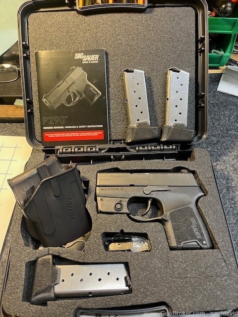 Sig Sauer P290 9mm with integral laser, 4 mags, holster, box *PRICE DROP*-img-1
