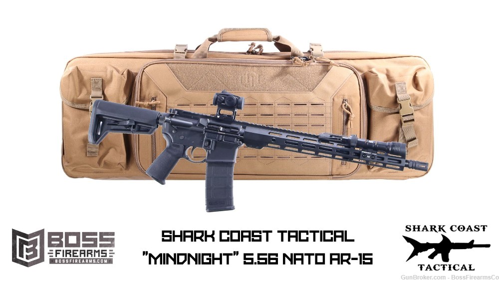 Shark Coast Tactical "Midnight" 5.56 NATO Semi-Auto Rifle 16" Bundle!-img-0