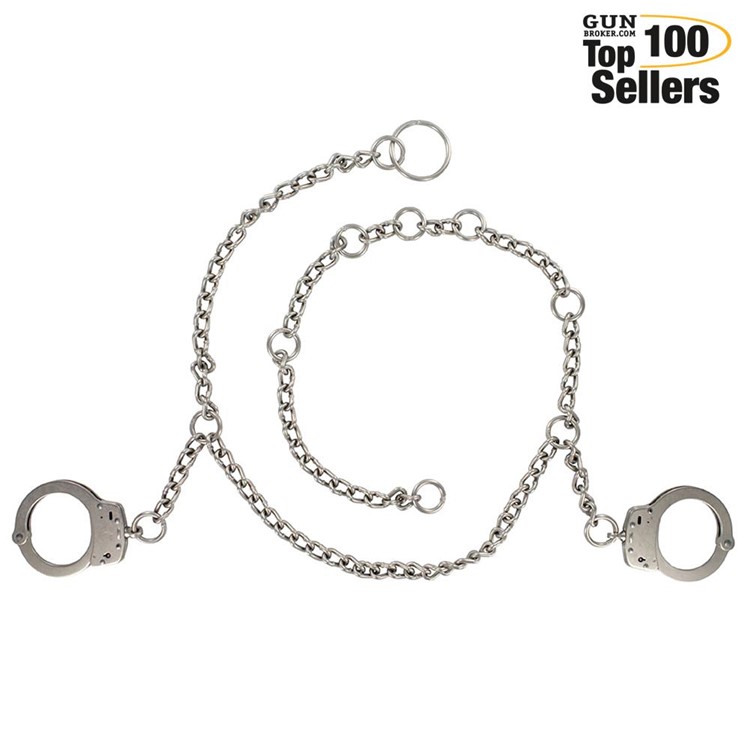 SMITH & WESSON 1800 Nickel Restraint Belly Chains with Handcuffs (350109)-img-0
