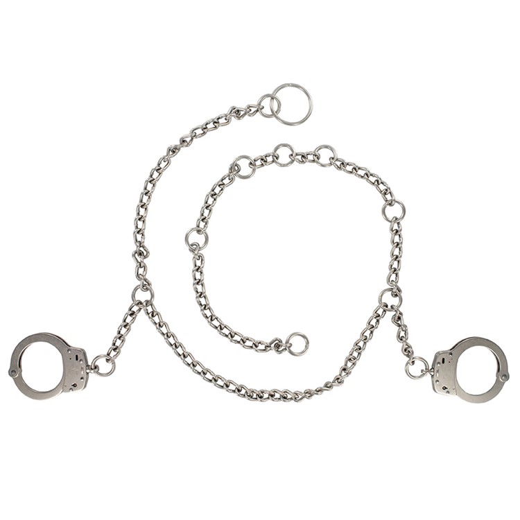 SMITH & WESSON 1800 Nickel Restraint Belly Chains with Handcuffs (350109)-img-1