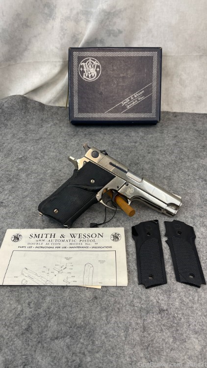 Smith & Wesson Model 59 Nickel 9mm With Box-img-0