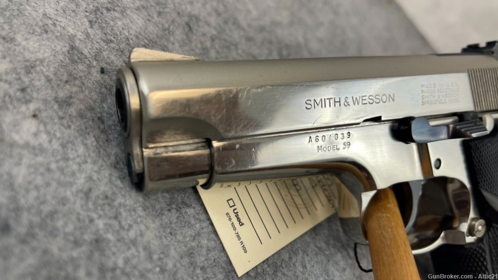 Smith & Wesson Model 59 Nickel 9mm With Box-img-9