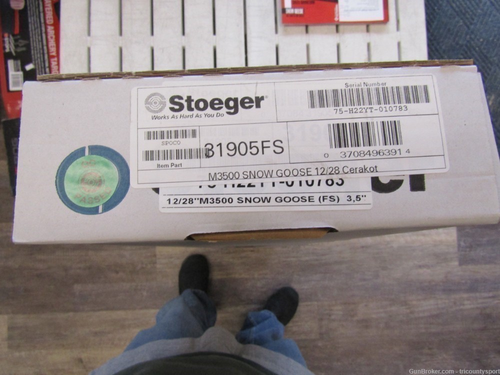 Stoeger M3500 Snow Goose Edition 12 ga 3.5" 28" Bbl Distressed White Cerako-img-0
