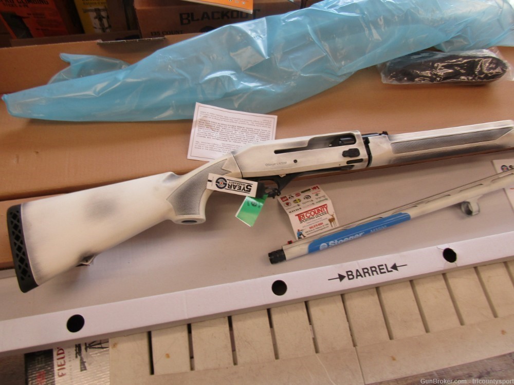 Stoeger M3500 Snow Goose Edition 12 ga 3.5" 28" Bbl Distressed White Cerako-img-3