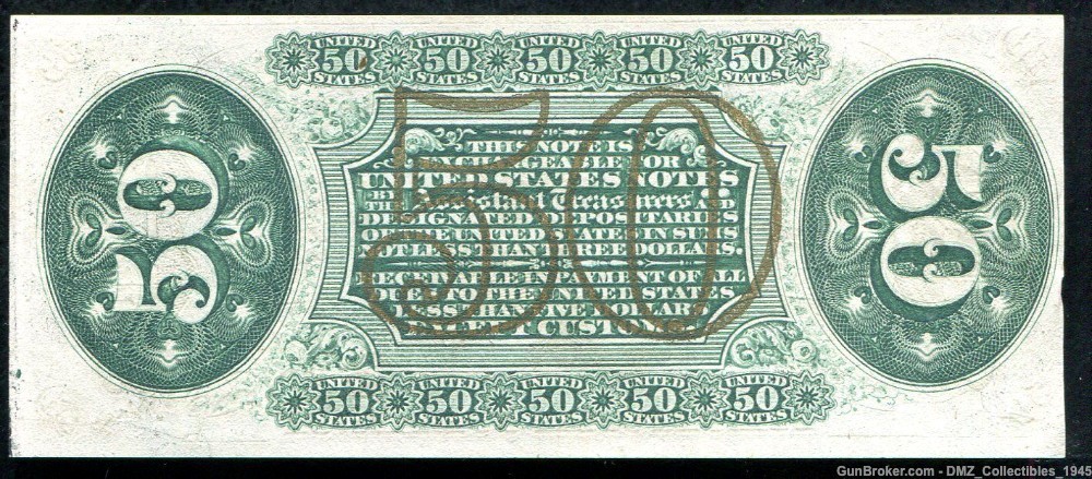 Civil War 1863 US 50 Cent Fractional Currency Note Money Currency-img-1