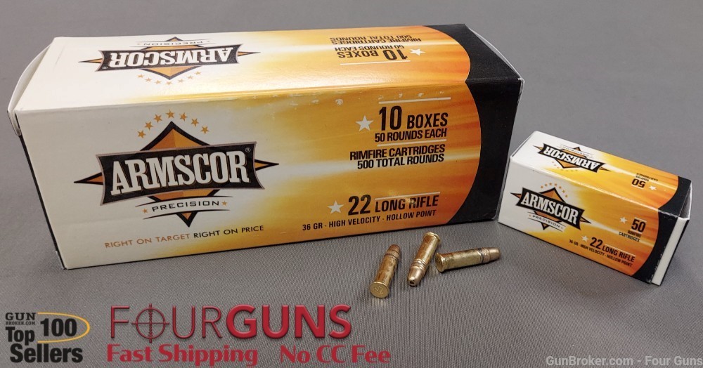 .01 Penny Armscor 22 LR 36 gr High Velocity Hollow Point 500 Rounds 50015PH-img-0