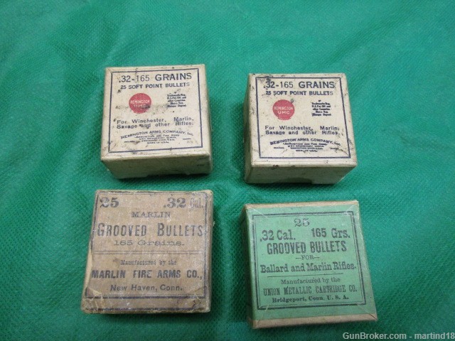 4 Boxes vintage UMC 32 Caliber Ballard & Marlin bullets-img-0