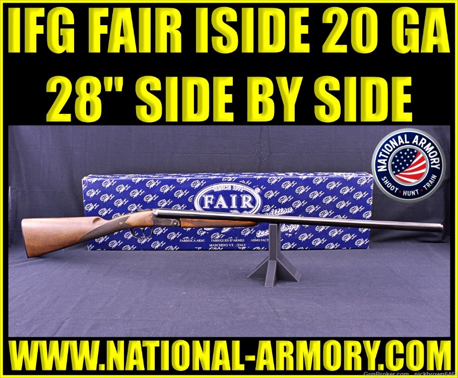 IFG FAIR ISIDE 20 GA 28” BARREL SIDE BY SIDE W/ FACTORY BOX -img-0