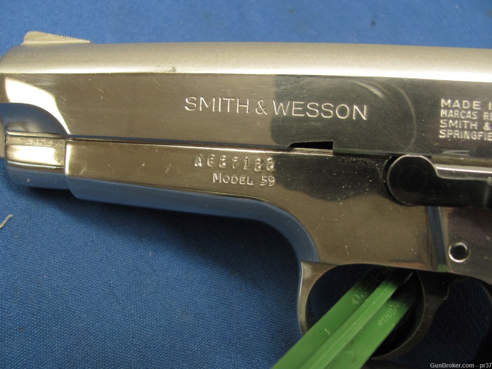 Smith & Wesson S&W Model 59 -  Factory Nickel Nice Gun - Almost Needs Box  -img-3