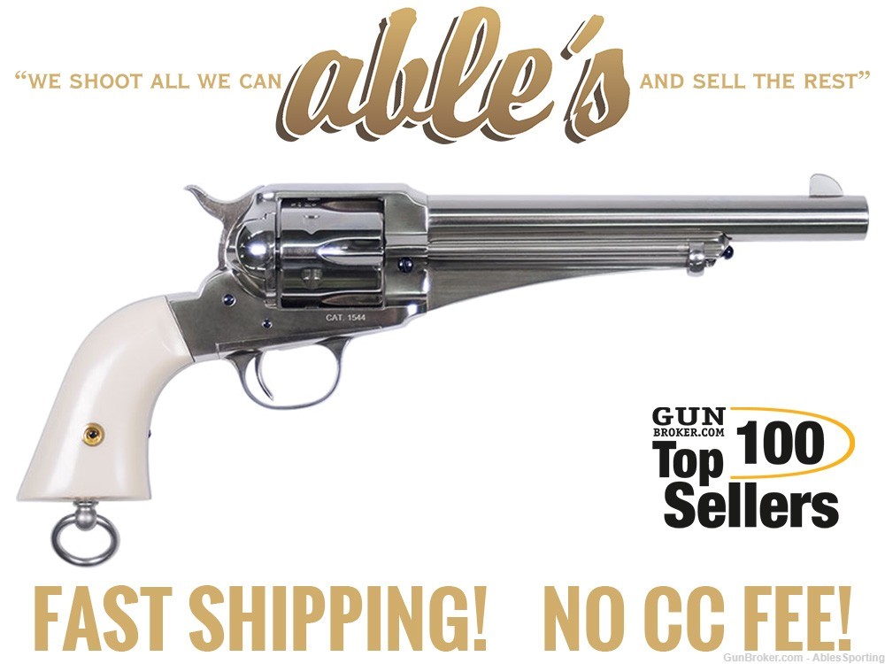 Uberti Frank 1875 Single Action Army Outlaw 356713 45 Colt, 7.5" Faux Ivory-img-0