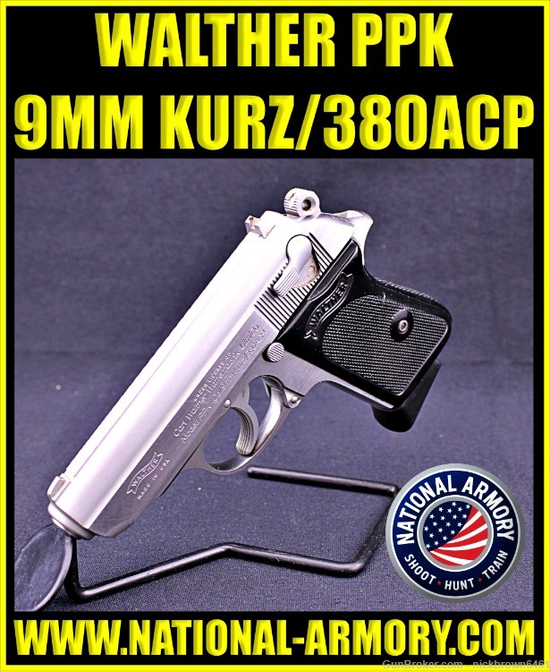 INTERARMS WALTHER PPK 380 ACP STAINLESS STEEL ** ULM MARKED ***-img-0