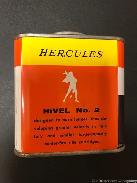 Hercules HiVel No. 2 SEALED TIN Full Rifle Powder Military -img-3