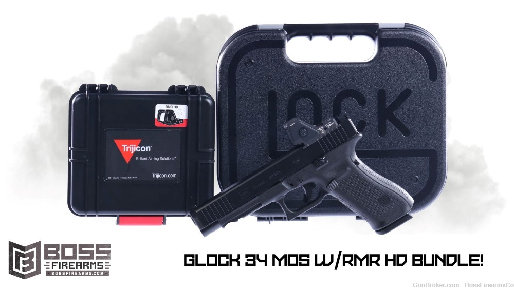 Austrian Glock 34 Gen 5 MOS 9mm Luger Pistol w/Trijicon RMR HD Bundle!-img-0