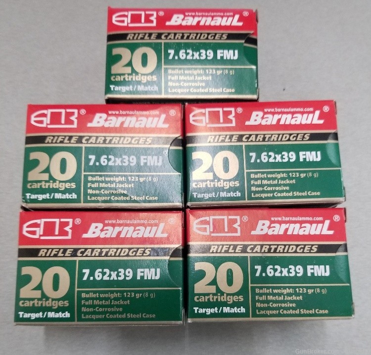 Barnaul 7.62x39 FMJ 100 rounds-img-0