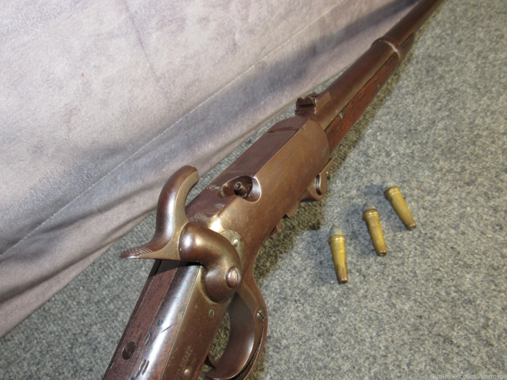 Civil War Burnside Carbine 3rd Model 54 Cal 21" Cartouche 3 Cartridges 1862-img-13