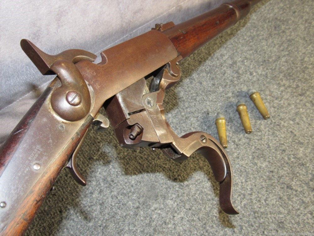 Civil War Burnside Carbine 3rd Model 54 Cal 21" Cartouche 3 Cartridges 1862-img-15