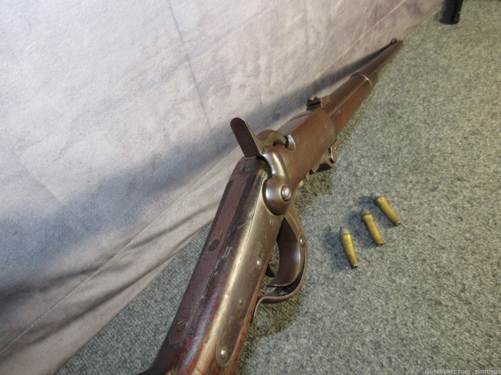 Civil War Burnside Carbine 3rd Model 54 Cal 21" Cartouche 3 Cartridges 1862-img-12