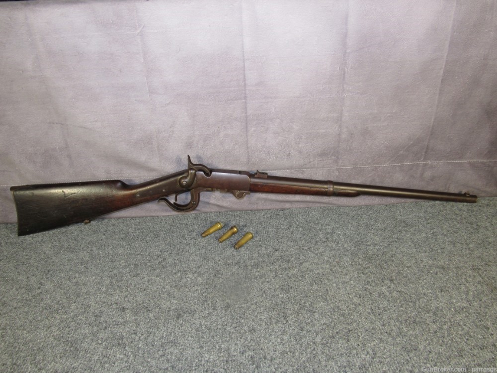 Civil War Burnside Carbine 3rd Model 54 Cal 21" Cartouche 3 Cartridges 1862-img-0