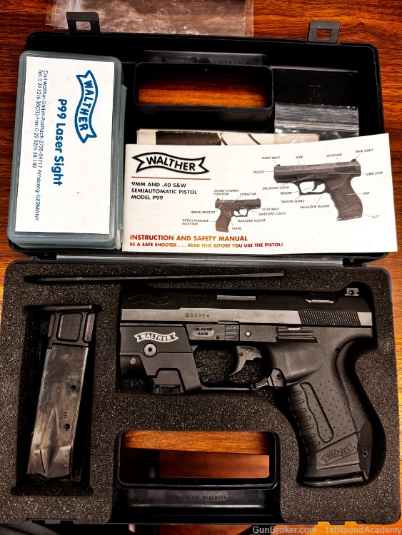 Penny Auction Used Walther P99 9mm Pistol with Walther Laser Excellent!-img-0