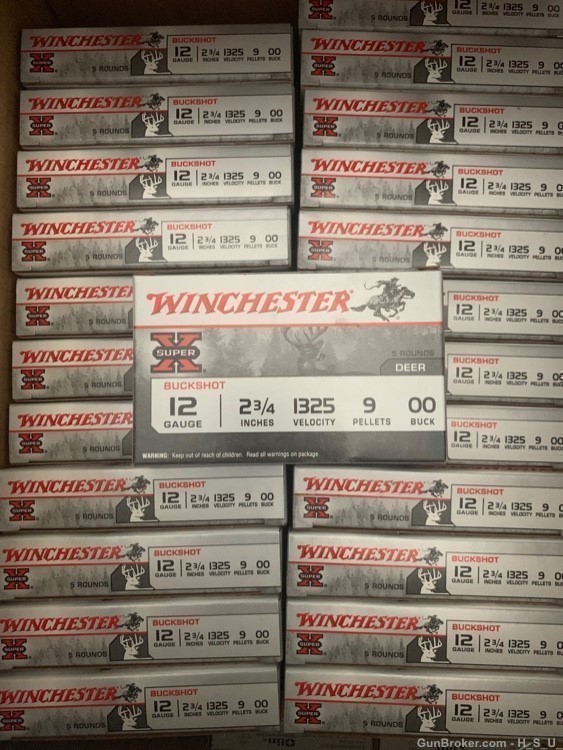50 Rounds Winchester 12 GAUGE SuperX Ammo 9 Pellet Buckshot 00 Super-X-img-0