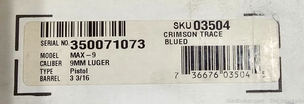 Ruger Max-9 9mm Luger 3.20" Bbl w/ Crimsontrace RDS Model # 03504-img-7